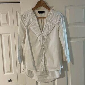 BCBG Maxazria white cotton blouse XXS